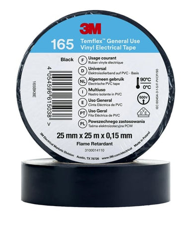 Temflex el vinyltape 165 sort 25 mm x 25 m - 1