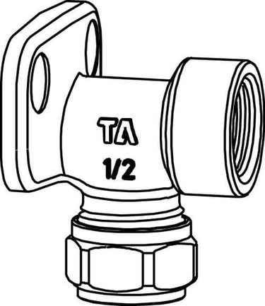 Dækvinkel 15mm 1/2" m chrom - 1