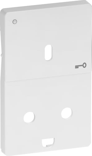 LK FUGA nøgleafdækning med LED lampe for stikkontakt med DK jord og afbryder hvid - 1