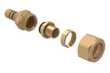 Geberit Mepla overgang med union på PEX-rør d=26 mm d1=25 mm G=1" - 1