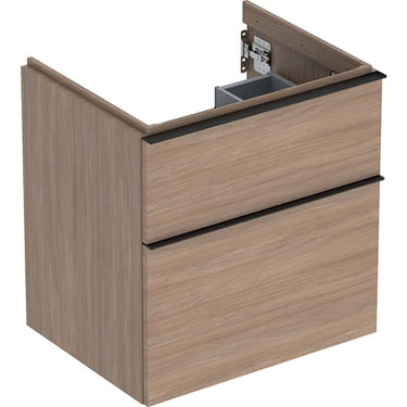 Geberit Icon vaskeskab 592 x 476 x 615 mm 2 skuffer eg natur højkomprimeret trelags-spånplade melamin træstruktur - 1