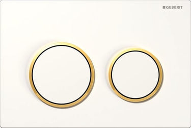 Geberit Omega20 betjeningsplade hv/guld/hv - 1