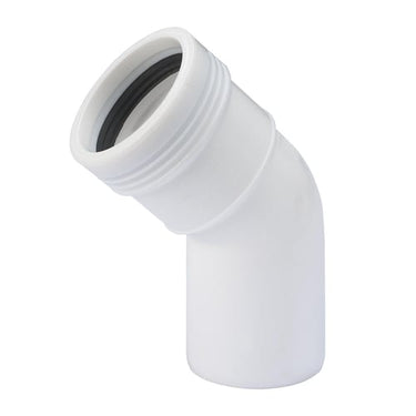 Wafix PP bøjning 45° x 50 mm hvid - 1