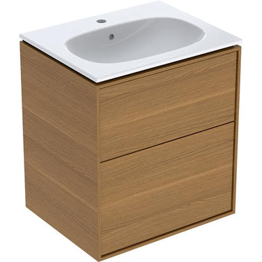 Ifö Sense Art sæt håndvask med underskab smal to skuffer 60 cm eg - 1