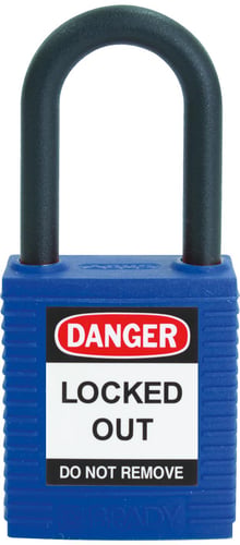 Hængelås safety padlock nylon 38MM blå 6 STK KD - 1