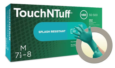 Engangshandske Touch N Tuff Med Pudder 92-500 str 8,5-9 (L) - 1