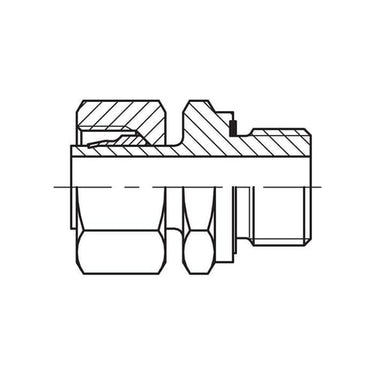 24° Lige indskruning Ø10 L 3/8 flad FKM pakning BSPP rustfri - 1