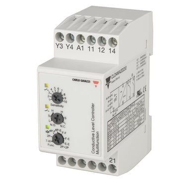 Niveauforstærkerrelæ 2 - 4 niveauer 24VAC/DC DIN-skinne 2 x 8A relæ B: 36mm - 1