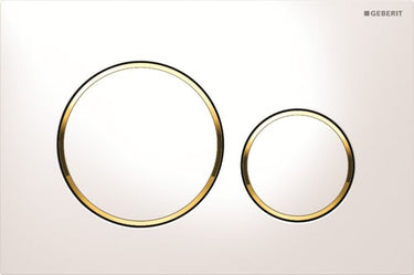 Geberit Sigma20 betjeningsplade hvid/guld - 1