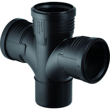 Geberit Silent PP grenrør 87,5° 110/110mm mf sort - 1