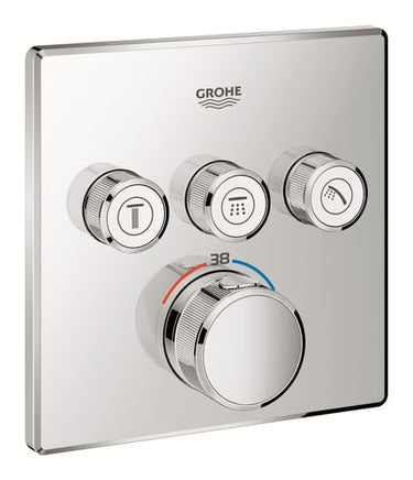 GROHE Grohtherm SmartControl termostat udv. del firkant 3SC krom - 1