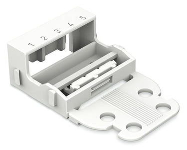 Fastgørelsesadapter til 5-lederklemmer WAGO 221 – 4 mm² hvid - 1