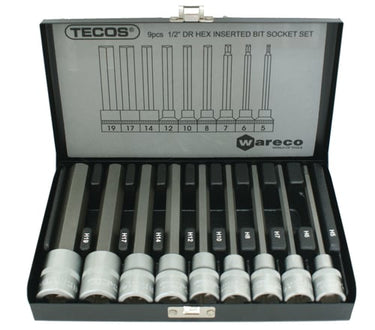 Hextopsæt Tecos 1/2" lange T-5508M 9 dele - 1
