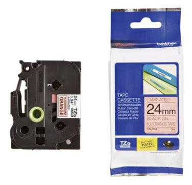 Tape Brother sort/neon orange TZe B51 24 mm - 1
