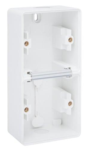 Underlag 2-modul lodret IP55 hvid - 1