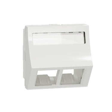 Dataudtag for 2xActassi S1 2 modul vinklet hvid - 1