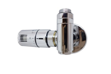 KRISS Corner Combi Rum termostatventilsæt 1/2" V/L til kombidrift fremløb højre krom - 1