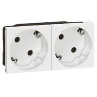 SCHUKO stikkontakt dobbelt hvid med lampe 230V 2X2P+J - 1