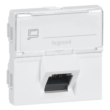 Mosaic dataudtag RJ45 Cat-6A STP 2M 45° hvid - 1