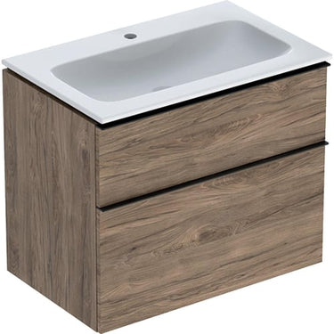 Geberit Icon møbelpakke 750 x 480 x 630 mm 2 skuffer nøddetræ porcelæn melamin træstruktur - 1