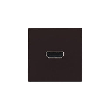 HDMI udtag med HDMI connector på bagsiden for stikmontering dark brown - 1