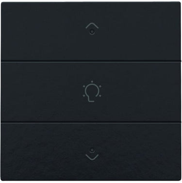 Dæmpertryk enkelt m.LED Bakelite® piano black coated NHC - 1
