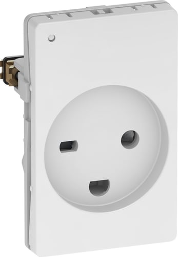 LK FUGA hospital stikkontakt 2-polet + DK jord med LED 1,5 modul hvid - 1