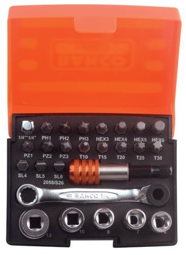 Bahco Mini Top-/bitssæt 26 Dele TOP-LIGE-PH-PZ-TX-HEX - 1