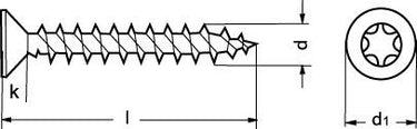 6,0X80/80 A2 US TORX25 spånpladeskrue Gleitmo 615 - 1