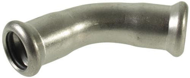 VSH bøjning 45° muffe/muffe 88,9 mm syrefast - 1
