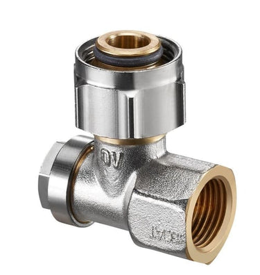 Unite vinkelforskruning og afspærring 3/4" omløber x 1/2" muffe - 1