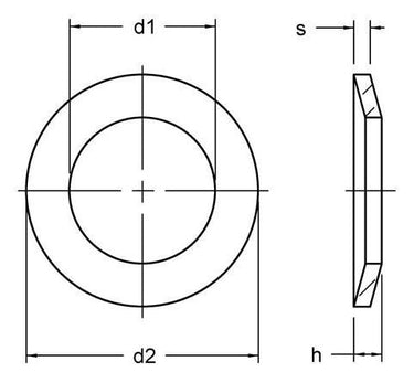 24 MM ZINC FLAKE fjederskiver DIN 6796 - 1