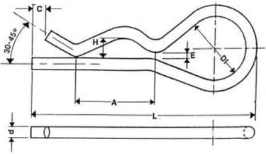 2.5mm syrefast Fjedersplit type B - 1
