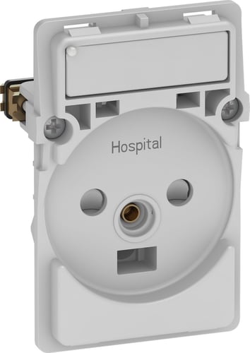 LK FUGA hospital stikkontakt 2-polet + DK jord med LED 1,5 modul uden afdækning - 1