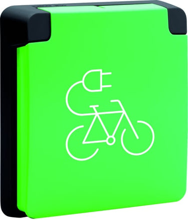 Hydro stikkontakt med symbol sidejord og pillesikring sort - 1