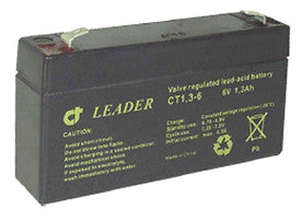 Blybatteri 6V-1,3AH 97X24X52 F1 - 1