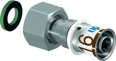 Uponor S-Press PLUS preskobling med omløber og pakning muffe/muffe 16 mm x 3/4" - 1