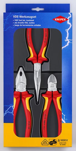 Knipex Elektro 1000V sæt m/skævbider kombinations- og storkenæbstang - 1