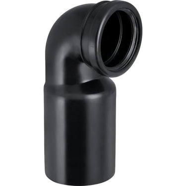 Geberit PEH afløbsbøjning 88,5° 90° 110x110mm t/vægtoilet sort - 1