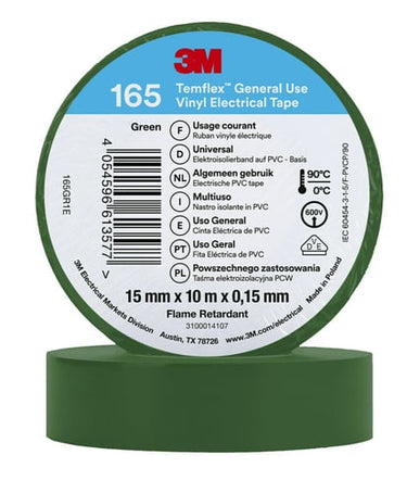 Temflex el vinyltape 165 grøn 15 mm x 10 m - 1