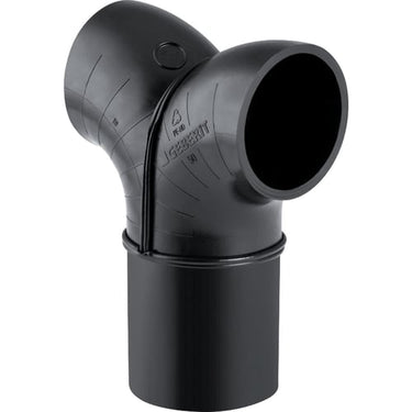 PEH buksegrenrør 90° Geberit 50 mm sort - 1