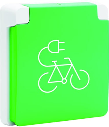 Hydro stikkontakt med symbol sidejord og pillesikring hvid - 1