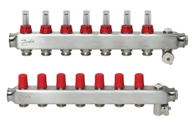 Danfoss gulvvarmemanifold 7+7 SSM med flowmeter - 1