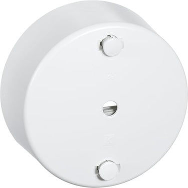 Clips-roset rund Ø 80 mm 4-leder + jord hvid - 1