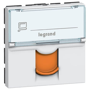 Mosaic dataudtag RJ45 Cat-6 FTP 2M orange klap hvid - 1