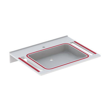 Geberit Publica håndvask 700x115x550mm integr greb hvid Varicor - 1