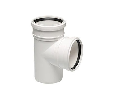 Uponor Decibel grenrør 75/50 mm 88,5° med 2 muffer - 1