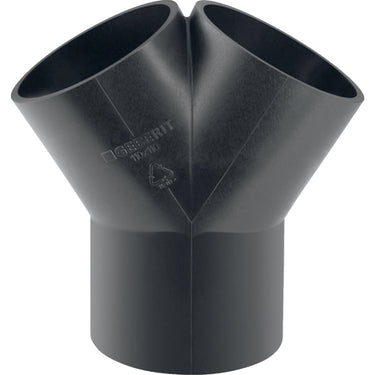 PEH buksegrenrør 60° Geberit110/110/110 mm sort - 1
