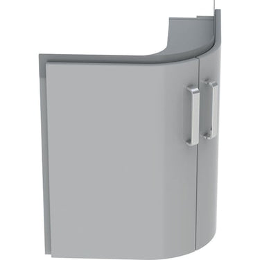 Geberit Renova Compact vaskeskab 690 x 550 x 604 mm 2 låger blankpoleret lysgrå højkomprimeret trelags-spånplade lakeret - 1