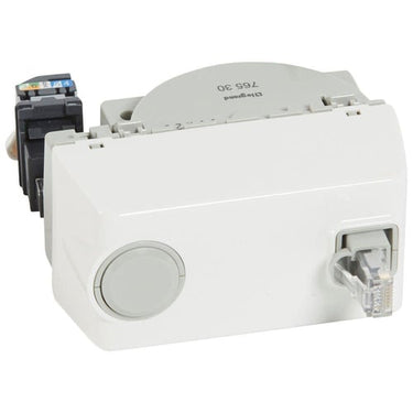 Mosaic dataudtag RJ45 Cat-5E UTP 4M med opruller hvid - 1